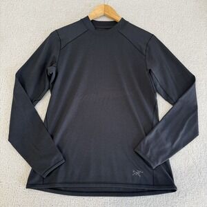 Arc'teryx Womens Motus AR Crew Long Sleeve Shirt Medium Black 28340 Mock Neck